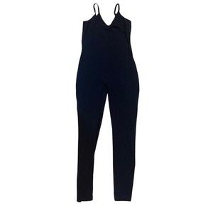 American Apparel One Piece Body Suit Sleeveless V Neck Black Sz M